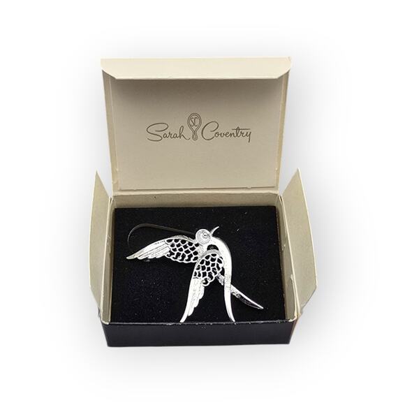 Vintage Sarah Coventry “Peace” Dove Brooch with Original Box – Silver Tone Gift - Picture 2 of 10